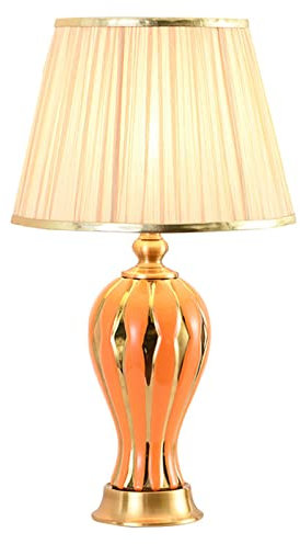 Schlafzimmer-Nachttischlampe Jingdezhen Porzellan-Tischlampe mit plissiertem Stoff-Lampenschirm Moderne Wohnzimmer-Tischlampe Mid Century Art Deco Mini-Stehlampen Nachtlichter für Kinderzimmer