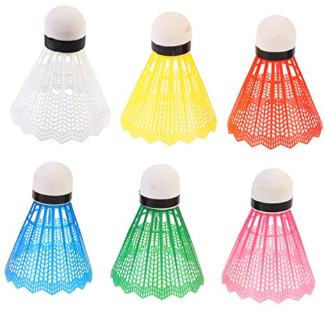 CLISPEED 6 Stücke Outdoor Federball Nylon Federbälle Ausrüstung Badminton Kork Federball Outdoor-Sportarten Badminton Ausrüstung Verschiedene Kugelkopf Air Shuttle Badminton
