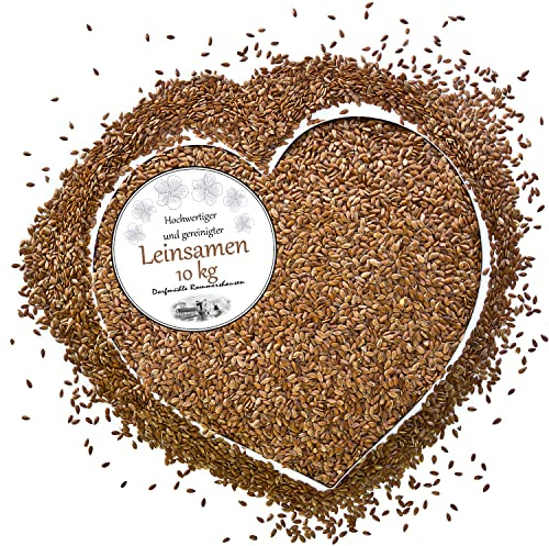 Petigi Leinsamen Leinsaat Naturbelassene Leinsamenkörner Einzelfuttermittel Flachssamen ganze Körner Wärmekissen Kissen 10 kg Futterzusatz Pferde Vögel Geflügel DML
