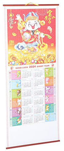 STOBOK 2024 Zodiac Wandkalender Kalender Zum Aufhängen Im Büro Wanddrachen-jahreskalender 2024 Neujahrskalender Jahreswandkalender 2024 Monatlicher Wandkalender China Schreibtisch Papier
