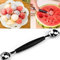 2 in 1 Stainless Steel Melon Ballers Melon Scoop,Double-Sided Fruit Melon Baller Spoon, Suitable Watermelon Cantaloupe Ice Cream Comfortable Non-Slip Grip