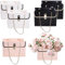 6 Stück Blumen Geschenktüten Papier Handgemachte Blumenkorb Tragbare Blumen Geschenk Wrap Taschen mit Griff Blumen Geschenk Tasche für Geburtstag Valentinstag (Weiß, Schwarz, Rosa)