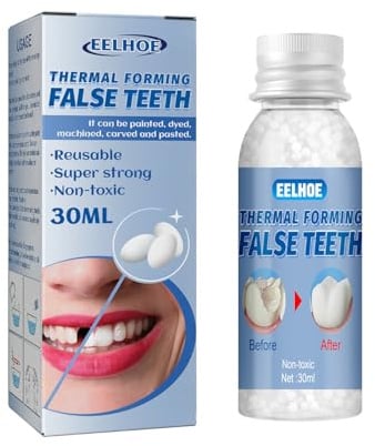 INBOLM False Tooth Moldable False Teeth Fake Teeth Tooth Filling Tooth Filling Kit Permanent Tooth Filler Filling Kit for Teeth Tooth Repair Kit Permanent DIY Moldable Fake Teeth Repair Beads