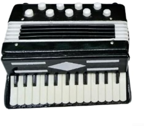 Akkordeon-Modell, handgefertigtes Tilia-Holz, Akkordeon-Modell, lebensechtes Design, ideal für Musiker oder Musikbegeisterte (schwarz)