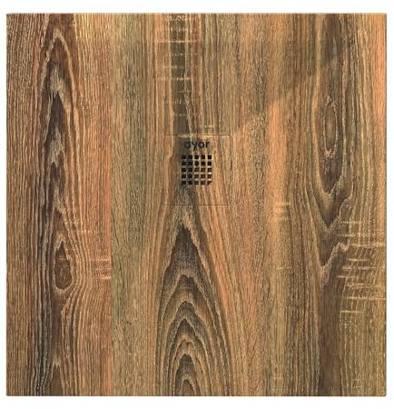 ONDEE - Piatto doccia NOLA3-80x80x3cm - Antiscivolo - Resina - Noce