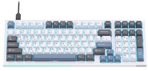 KEMOVE K98SE Mechanische Gaming Tastatur, 98 Tasten LED Hintergrundbeleuchtete, 96% QWERTY US Layout Verkabelte Tastatur, Vorab geschmierte Braune Schalter