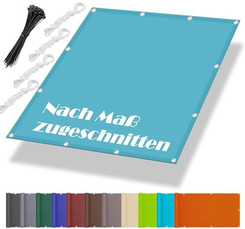 Pergola Sonnenschutz üBerdachung 2x6M, Segeltuch Wasserdicht im Viele Größe und Farben, Schattiernetz mit ösen inkl Befestigungsseile, UV-Schutz, Wetterfest für Garten Terrasse Balkon, Blau