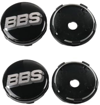 TrUkd 4 Stück 60MM für Auto Radnabenkappen Kompatibel mit für BBS BBS BBS-B-Class - stark und robust - Nabenkappe für Auto,C-A
