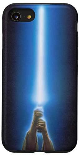 Hülle für iPhone SE (2020) / 7 / 8 Star Wars Luke Skywalker blaues Lichtschwert schwarz