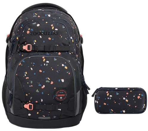 coocazoo PORTER Schulrucksack-Set 2tlg inkl. Schlamperbox (Sprinkled Candy)