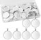ZYDYRX 40 Stück Anhänger Tablett Set Runder Anhängersockel Silberfarben Flacher Runder Lünetten Anhänger 25MM Runde Anhänger Basis für DIY Handwerk Foto Schmuck Schlüsselanhänger Machen
