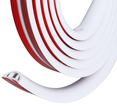 Protezioni per Cavo a Pavimento Autoadesiva, Canalina per cavi Autoadesiva 30 mm (L) x 10 mm (A) x 3 Metri di Lunghezza, Canalina Passacavi Calpestabile, Bianco