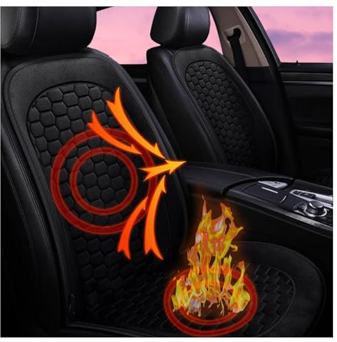 WXJHNYBS Sitzheizung Auto Auflage 12v, Intelligente Steuerung,Schnelles Aufheizen Autositz Auflagen, Professionell Warm Beheizter Autositzbezug, Damen Geschenk,C-2Packung