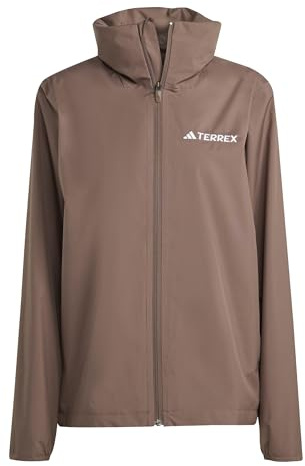 adidas Damen Terrex Multi Essentials 2 Layer Rain Jacket, Earth Strata, XL