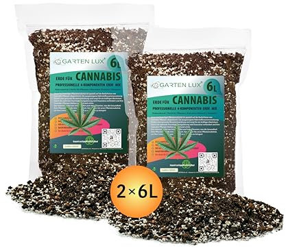 Garten Lux Premium Cannabis Erde 4-Komponenten Professional Anzuchterde für Hanf -12L- Optimaler pH-Wert