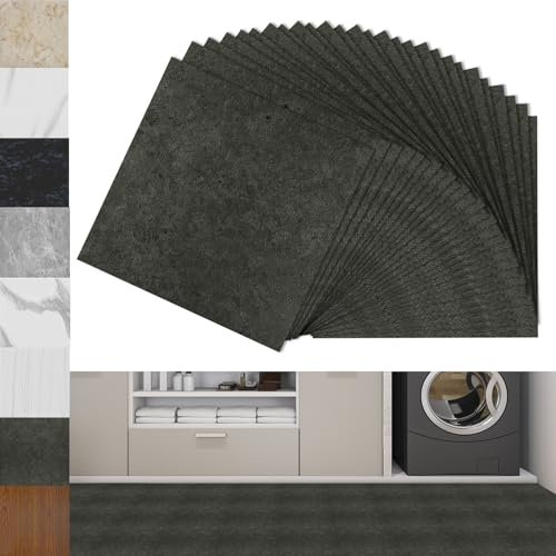 Froadp PVC Bodenbelag Selbstklebende Fliesen 30 x 30 cm Quadrat Fliesenoptik Vinylboden Bodenfliesen für Wohnzimmer Küche Balkon Rutschfest Wasserfest Boden Fliense (Typ 8, 54 Stück - 5,02m²)