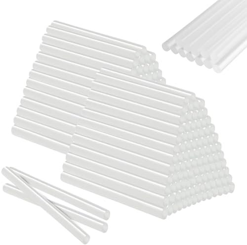 Colla a Caldo Bastoncini, Bastoncini di Colla a Caldo Trasparente, 200 Pezzi Colla a Caldo 7 X 100 mm, Ricariche Colla a Caldo Trasparenti, Stick Colla a Caldo Trasparente per Pistola Colla a Caldo