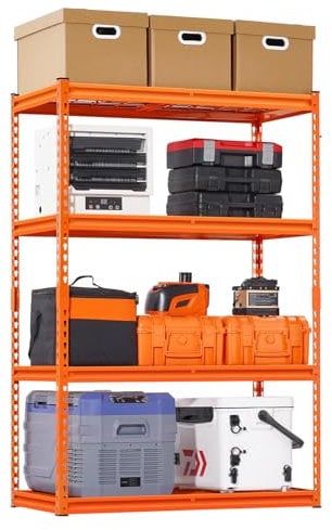 VEVOR Scaffale Portaoggetti Carico Totale max. 1089 kg Scaffale con 4 Ripiani per Garage Ripiani in Metallo Regolabili per Scaffalature Industriali Ripiano Portaoggetti da Cucina, Magazzino Officina