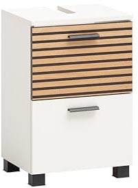 Schildmeyer Waschbeckenunterschrank Katta 158579, weiß matt/Akustikpaneel Optik, 40,2 x 35 x 60,8 cm