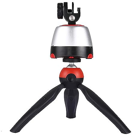 QYLTTDM Testa panoramica motorizzata Bluetooth, Supporto per videocamera con Rotazione di 360° con Telecomando + Supporto per treppiede + Morsetto GoPro e Morsetto per Telefono, per Smartphone, GoPro