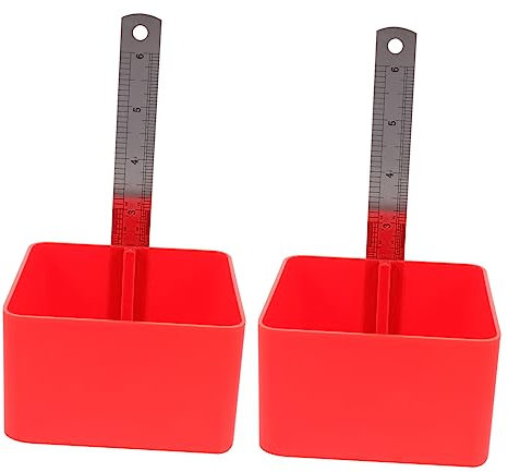 Holibanna 2Er-Packung Level -Meter -Herrscher Fliesenwerkzeugboden Gadgets für den Bodenbau Level -Tool klein Post-Ebene wasserwaage Herrscher der Metalltechnik Lineal mit Griff Plastik rot