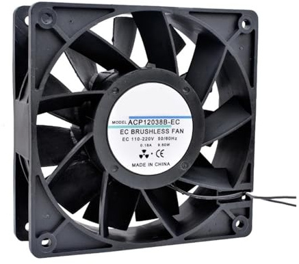 yaoqijie Ventilador de refrigeración sin escobillas EC AC 110V 120V 220V 240V rodamiento de bolas 2 líneas 60mm 70mm 80mm 92mm 120mm 140mm for gabinetes lasting(120X120X25MM_FIXED COLOR)