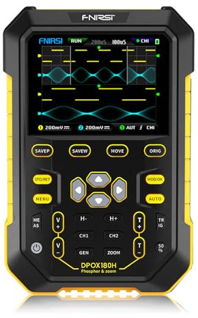 DPOX180H 2 Channel 180MHZ 2-IN-1 Digital Oscilloscope Yellow/UK plug