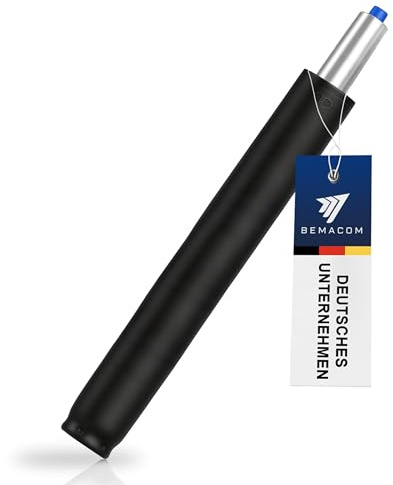 Bemacom Gasdruckfeder Bürostuhl extra lang Gasdruckdämpfer belastbar bis 200kg - Druckfeder Gasfeder Gaslift für Bürostuhl, Drehstuhl, Hocker, Barhocker, Chefsessel - 730 mm Gesamtlänge Schwarz