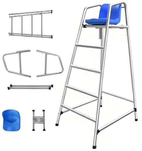 Chaises de Surveillance de Piscine de 180 cm de Haut avec accoudoirs, en Acier Inoxydable 304, supportant jusqu'à 300 kg. Tabourets de Bar Confortables pour terrasse, Plage, lac