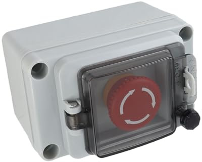 Yctze Bouton d'arrêt d'urgence avec Boîte, Interrupteur à Bouton-poussoir étanche IP67, Dispositif 6A 110V 3A 240V 2,5A 380V avec Boîtier Ignifuge, Idéal pour les équipements électriques