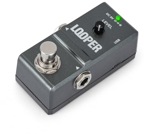 GoDyna Guitar Looper Pedal 5 Minutes Loop Station with Unlimited Overdubs 7.4 x 3.5 x 4.4 cm24-Bit Lossless Audio USB Import Export Mini Loop Effect Pedal for Electric Guitar Bass Keyboard