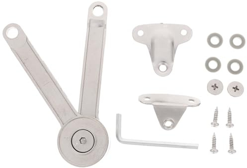 Genérico Bisagras Abatibles de Aleación de Zinc para Armario de Cocina Diseño Resistente y Preventivo, Elevador de Gabinete Soporte para Puerta Abatible y Acabado Plata