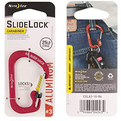 Nite Ize Unisex's Aluminum Carabiner Slidelock, Red, Size 3