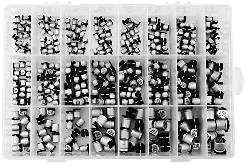 SMD Kondensator Set, 400 Stück 24 Werte Kondensatoren SMD Elektrolytkondensatoren Aluminium Sortiment Kondensatoren 6, 3V-50V 1uF - 1000uF