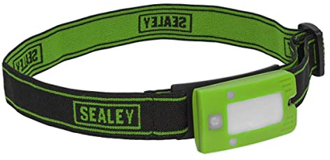 Sealey Green Rechargeable COB LED Head Light Lamp with Auto Sensor 4hrs Run Time **LED360HTG Green**
