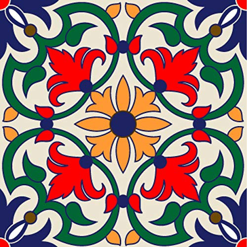 Poromoro Fliesenaufkleber im spanischen portugiesischen Azulejo-Stil, zum Abziehen und Aufkleben, 16 Stück (3,9, 55)