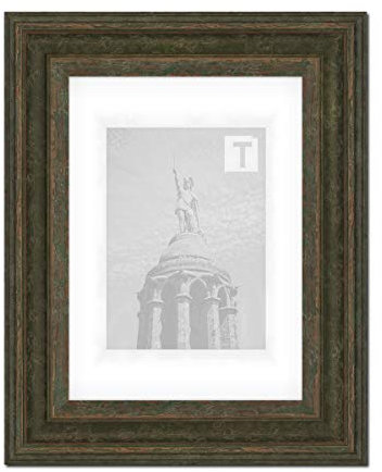 Barock-Bilderrahmen Heloise Grün 42 × 59,4 cm A2 Kunststoffglas klar 2mm Antik gescheckt Vintage