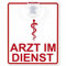 Schilderio Premium Saugnapfschild Schild Arzt im Dienst, 3 mm Acrylglas, ca. 100x120mm, Arzt Auto Schild mit 1x Saugnapf 30mm, Autoschild Arzt zur Befestigung an Autoscheiben von innen