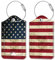 Fintie Gepäckanhänger, Sichtschutz, Ausweisetikett mit Edelstahlschlaufe und Adresskarte für Reisetasche Koffer, US-Flagge (2 Stück)