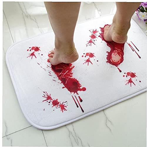 TOSSPER Fußmatte Blut Teppichboden Bad Wasseraufnahme Anti-rutsch-Teppich Horror Terror Blutiger Fußabdruck Teppich