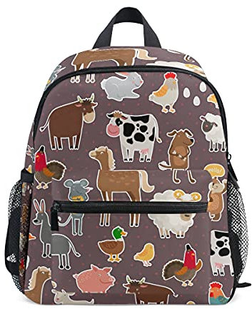 Bauernhof Kuh Haustiere Muster Schaf Kleinkind Rucksack Kinder Leichtgewicht Büchertasche Vorschule Schülerrucksack für 1-6 Jahre die Reise Mädchen Jungs