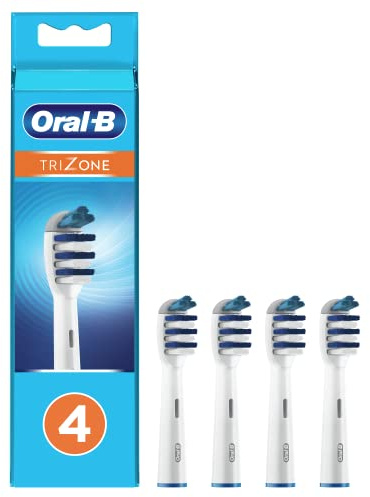 Oral-B Trizone Elektrische Zahnbürstenkopf, 4 Stück, Plaqueentferner, 3 Borstenzonen für die Tiefenreinigung, Weiß