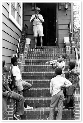 Louis Armstrong in New York Poster 40 x 60 cm Schwarz-Weiß Wandbilder Wanddeko