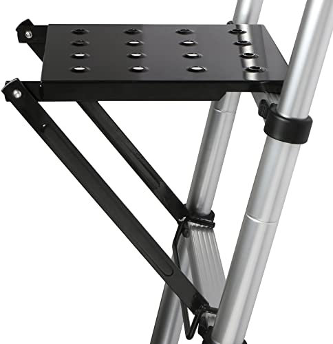 TooCust Platform Accessories for Painters - Anti-Slip Extension Ladder Work System, Tool Tray, Heavy Duty Accessory for Most Ladders, 400 lbs Capacity (Black)