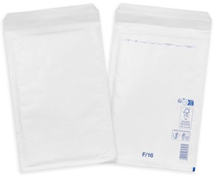 smiley pack Luftpolstertaschen Größe F6 Weiß 240 x 350 mm 1200 Stück | Gepolsterte Versandtaschen mit Selbstklebeverschluss – passend für A4+