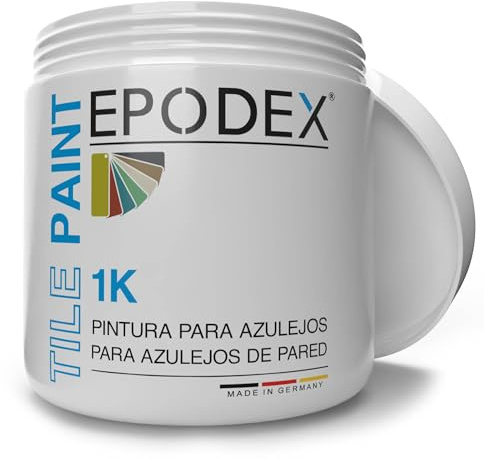 EPODEX 1K Peinture carrelage cuisine, salle de bain - Bleu azur - Pastel | Vernis carrelage mural à usage normal, peinture satinée, 1 kg (une couche sur 8m²)