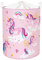 Clastyle 45L Rosa Wäschekorb Baby Mädchen mit Einhorn, Stern, Wolken, Regenbogen - Wasserdicht Rund Wäschekorb Kinder für Babyzimmer - Faltbar Aufbewahrungskorb zum Aufbewahren von Spielzeug, 36x45 cm