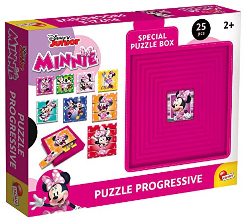 Lisciani 97791 Minnie-für Kinder ab 2 Jahren-8 Puzzles in Selbstkorrekturbox-Progressiver Schwierigkeitsgrad-Innovativ, fördert Aufmerksamkeit und Logik, Multicolor
