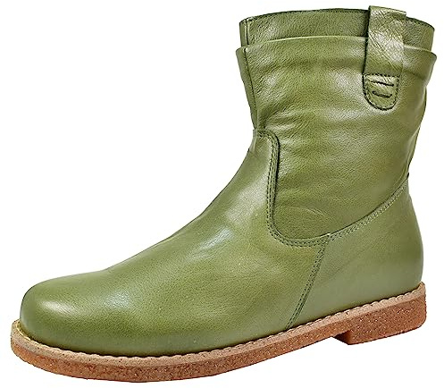 Andrea Conti Damen Stiefelette Boot besonderer Schaft Lasche flach 0342926, Größe:39 EU, Farbe:Grün