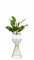 HowHomely Moderne Blumenständer Metall 46 cm Hoch mit Weiß Blumentopf Rund 18 cm Ø auf Robuste Gold Ständer - Pflanzenständer zur Dekoration Innenräumen